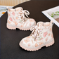 Bottines à lacets pour filles avec imprimé cœurs et papillons charmants