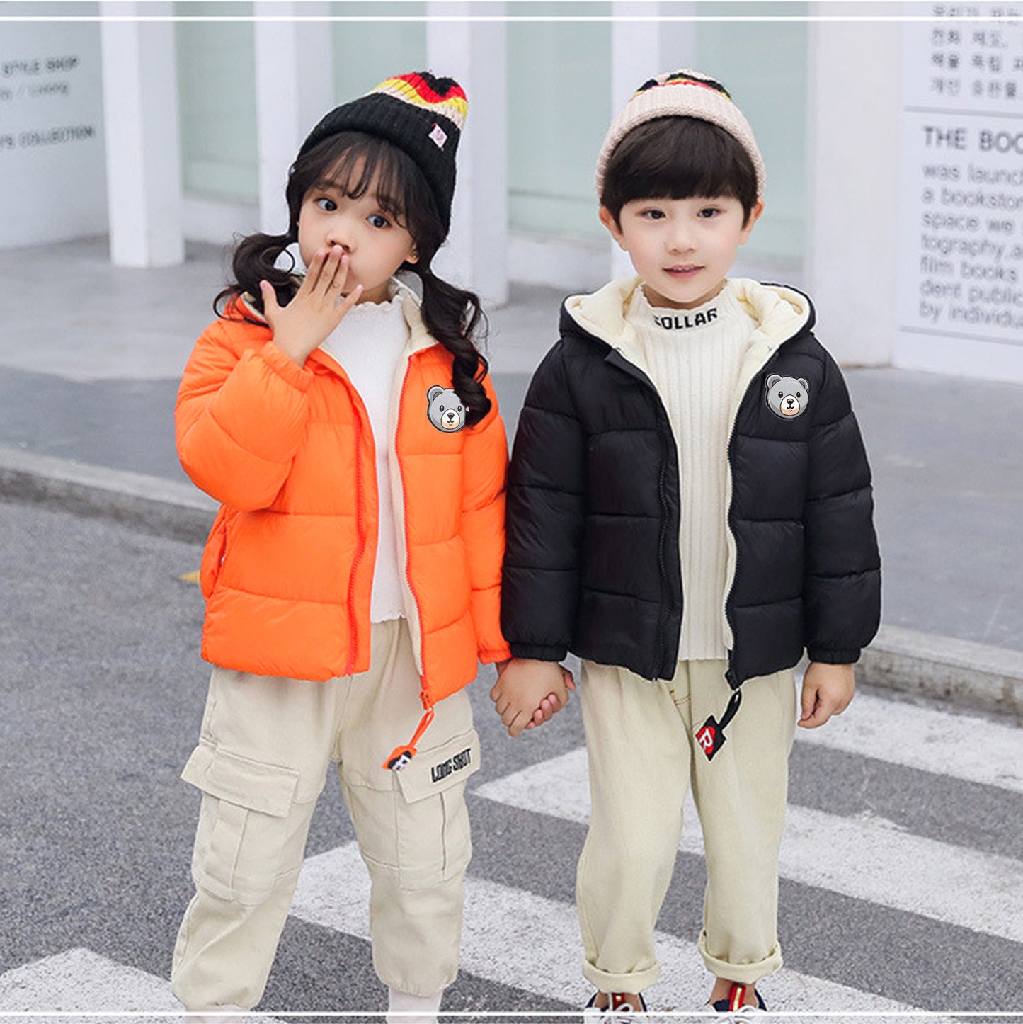 Veste d'hiver à capuche en coton pour enfants Cosy