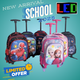 Children’s Cartoon Schoolbag with Wheels – Ultra-Light, LED Lights, Superheroes & Princess Elsa Design