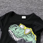 2pcs Baby Boy Dinosaur Print Glasses Tee & Cargo Shorts Summer Set,