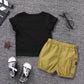 2pcs Baby Boy Dinosaur Print Glasses Tee & Cargo Shorts Summer Set,