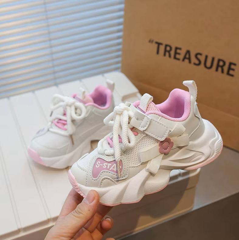 Baskets tendance pour enfants avec nœud papillon – Chaussures de sport de course respirantes pour filles pour l'école