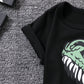 2pcs Baby Boy Dinosaur Print Glasses Tee & Cargo Shorts Summer Set,