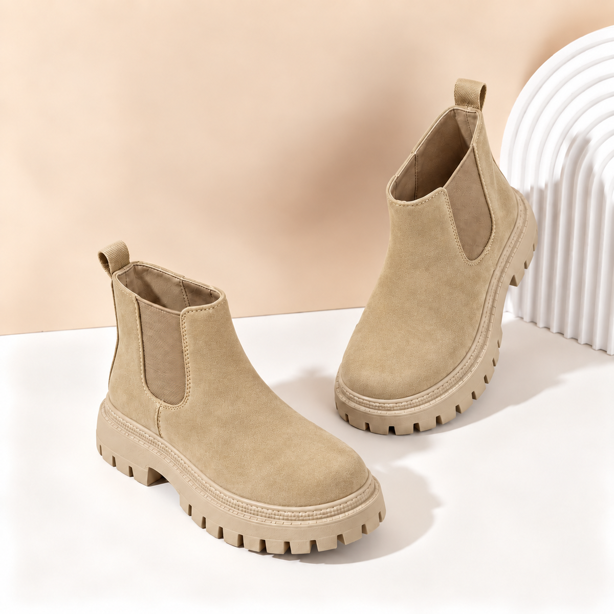 Kids’ Stylish Chelsea Ankle Boots with Elastic Side Panels, Rounded Toes and Chunky Treaded Sole