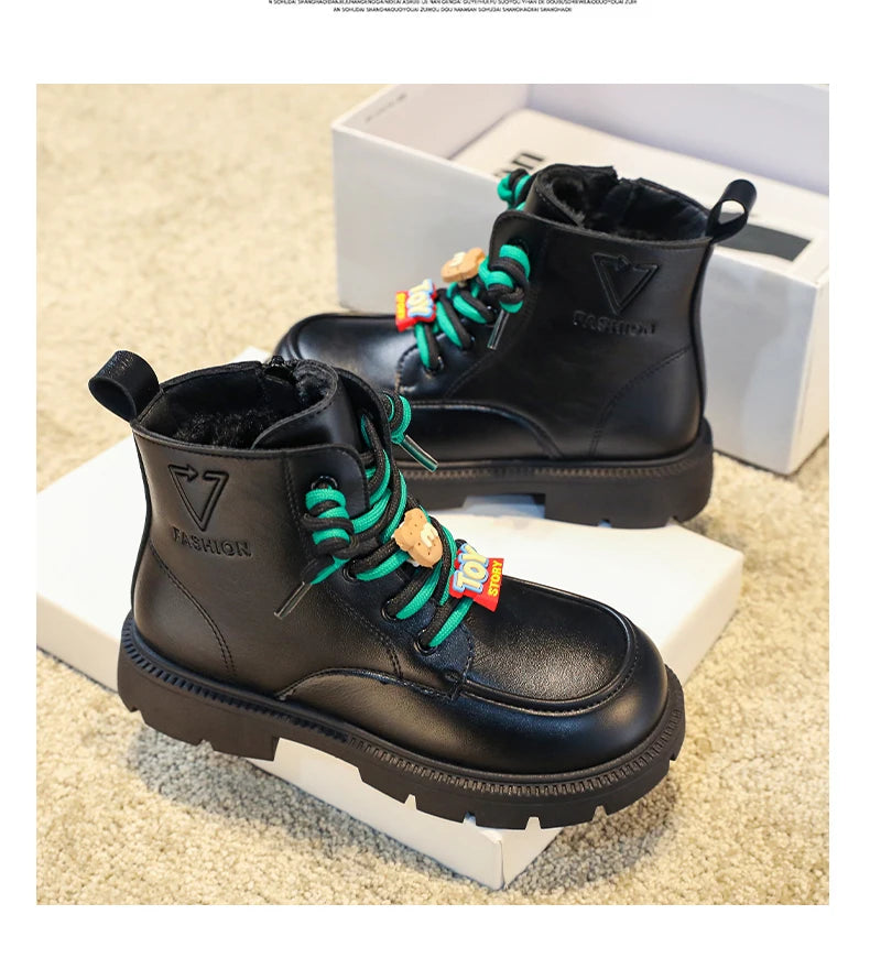 Charming English-Style Short Boots for Stylish Kids - Perfect Fall Footwear for Boys and Girls