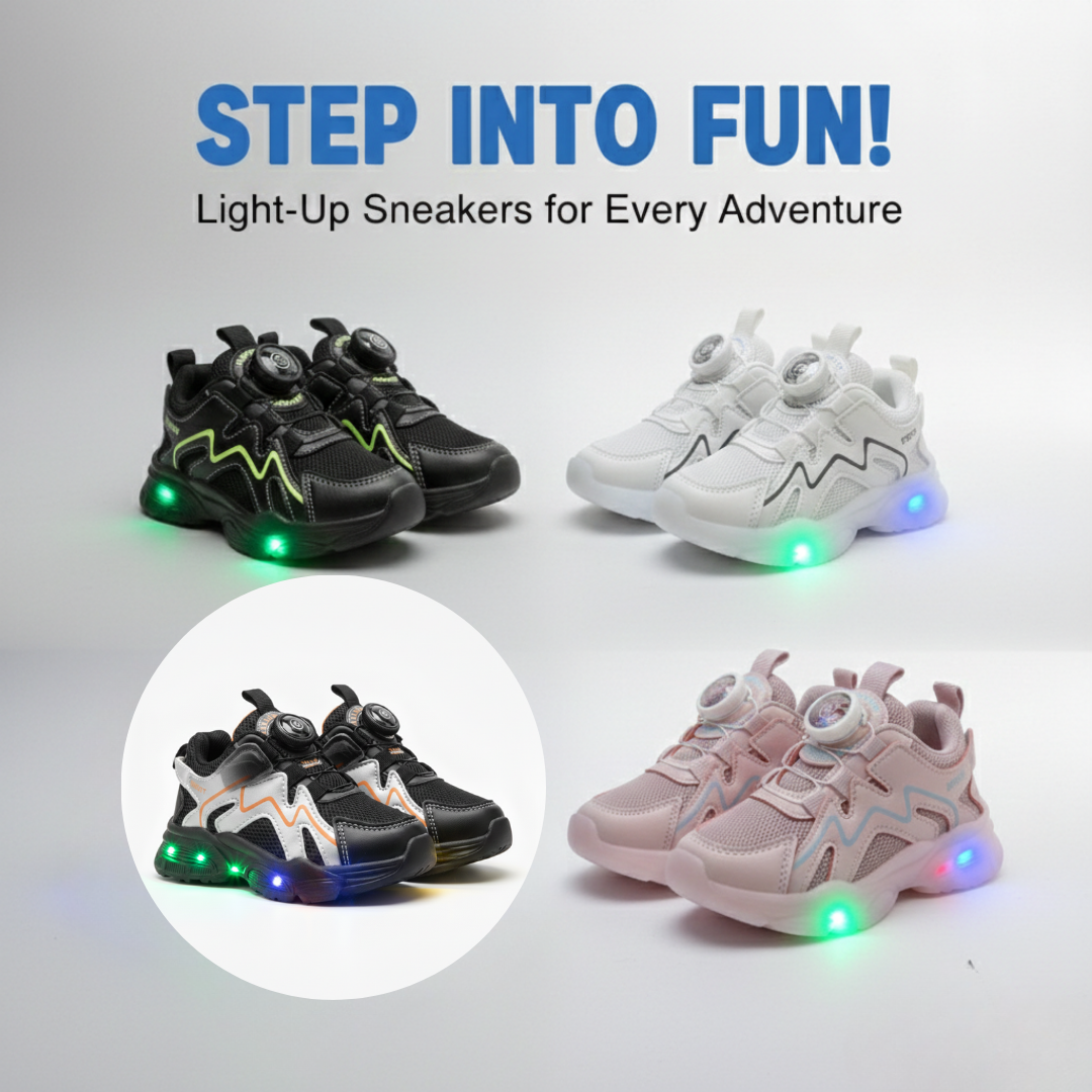 Kids LED Sport Sneakers with Dial Closure – Light-Up Comfort & Style