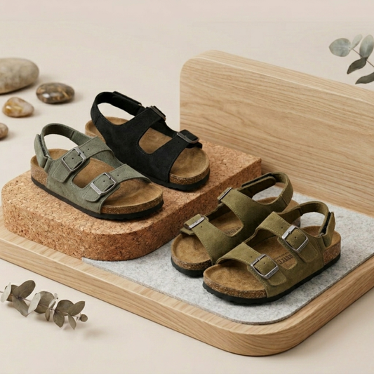 Kids Comfort Double-Buckle Sandals with Back Strap
