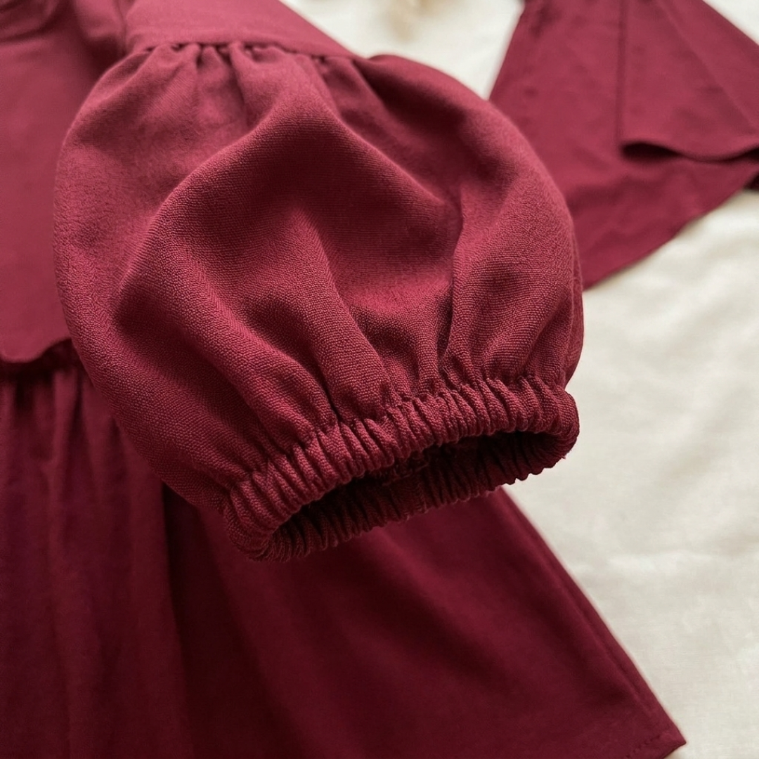 Élégante Abaya pour fille avec hijab assorti – Design doux et fluide