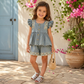 🌸 Ensemble floral en jean élégant pour filles – Style estival doux