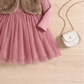 🌸 Elegant Princess Tulle Dress Set for Girls with Faux Fur Vest