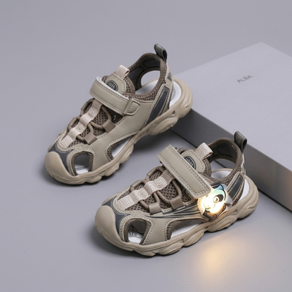 Kids Sport Sandals with LED Lights – Breathable Anti-Slip Summer Shoes