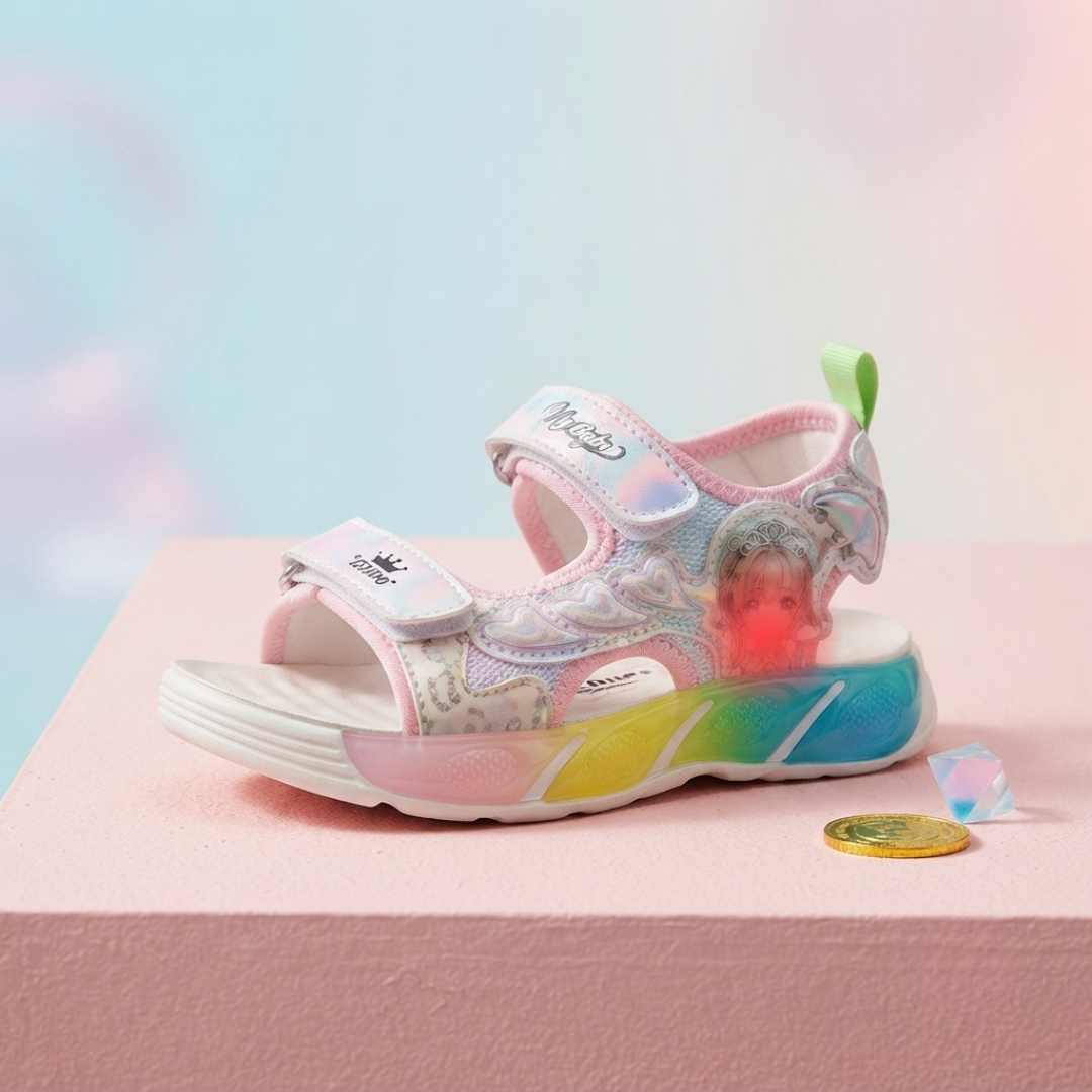Girls LED Light-Up Sports Sandals – Cute Cartoon Heart Design | Lightweight, Soft & Adjustable Summer Sandals (Copy)