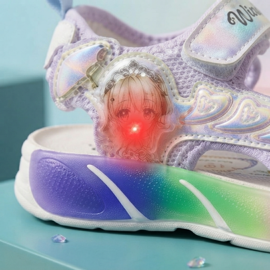 Girls LED Light-Up Sports Sandals – Cute Cartoon Heart Design | Lightweight, Soft & Adjustable Summer Sandals (Copy)