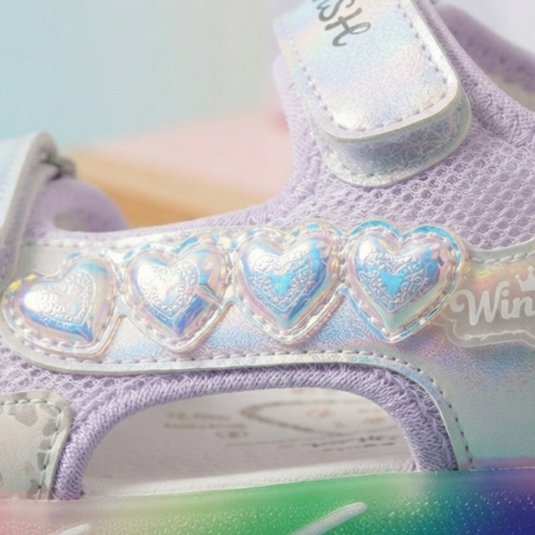 Girls LED Light-Up Sports Sandals – Cute Cartoon Heart Design | Lightweight, Soft & Adjustable Summer Sandals (Copy)