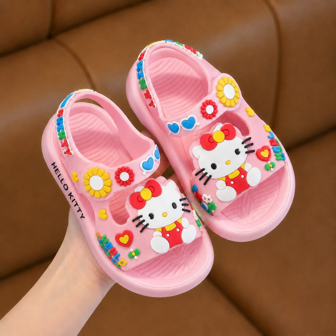 Girls’ Cartoon Flower Summer Sandals – Adjustable & Lightweight