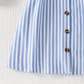 Ensemble robe à rayures bleues et ceinture pour fille