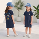Pure Cotton Girls long shirt– Cartoon Summer home and out Dress with a matching hat (Copy)