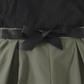 Combinaison élégante bicolore pour fille avec manches bouffantes et ceinture à nœud – Noir et Vert Olive