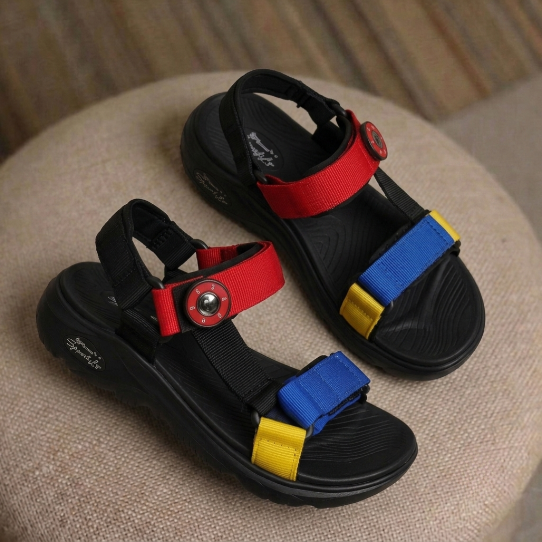 Sandales de sport ajustables color block pour garçon – Légères, pour l'extérieur et le confort décontracté