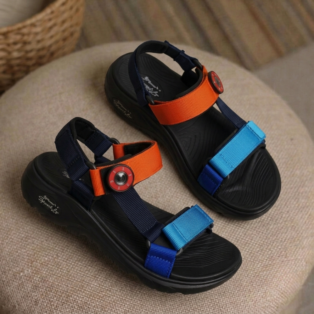 Sandales de sport ajustables color block pour garçon – Légères, pour l'extérieur et le confort décontracté
