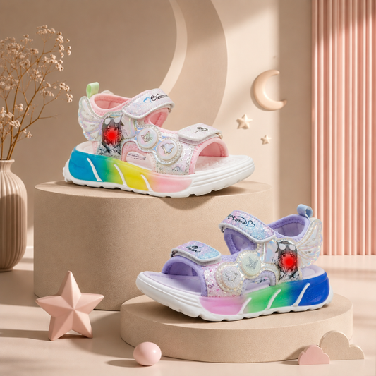 Kids LED Light-Up Rainbow Sport Sandals – Lightweight, Soft & Comfortable Summer Sandals