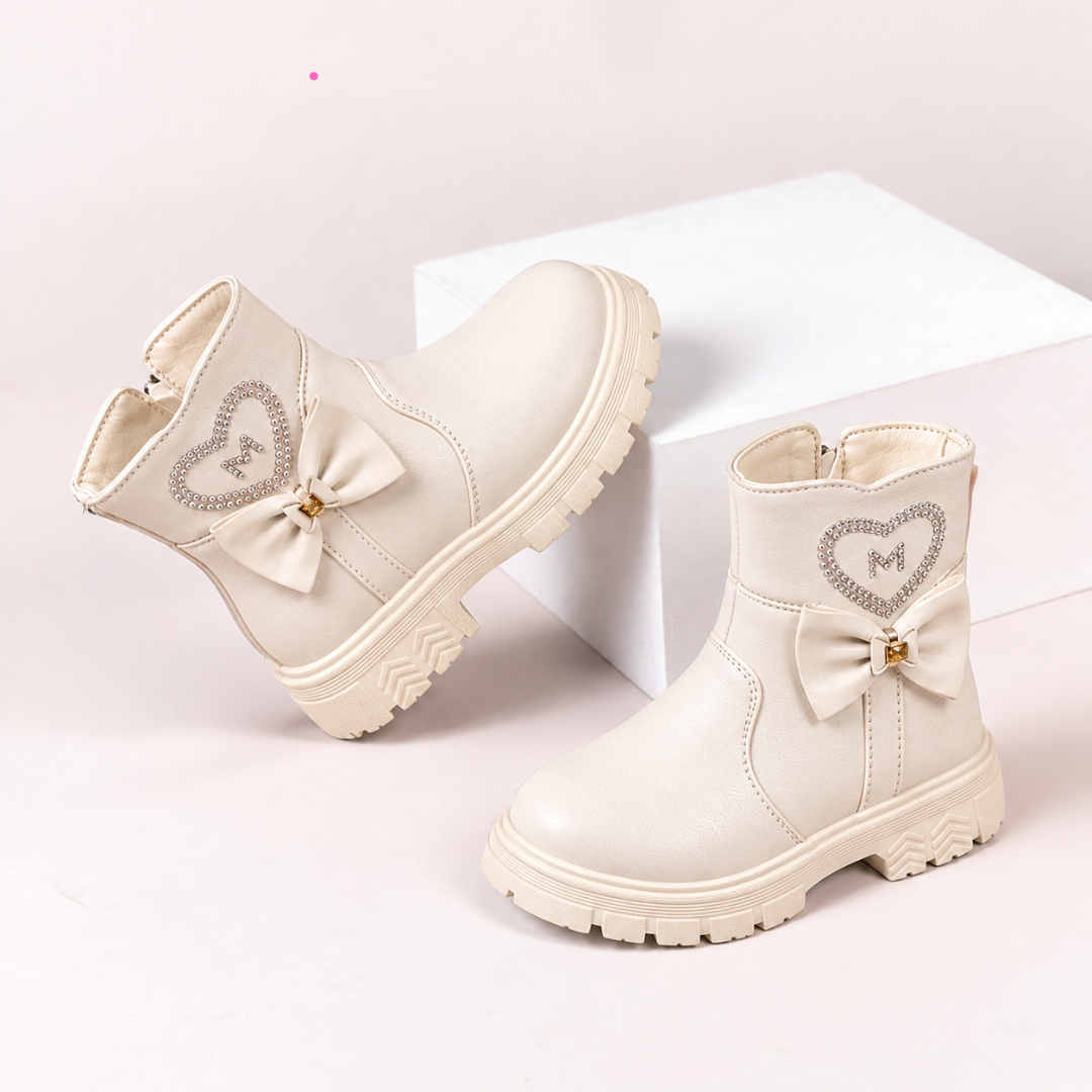 Girls’ Sweetheart Bow Ankle Boots – Stylish & Comfortable Everyday Boots
