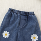 Ensemble Sunny Daisy pour filles – Haut sans manches et pantalon en jean fleuri