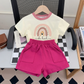 Unisex “Be Kind” Rainbow Summer Shorts Set – Kids Matching Tee & Pocket Shorts Outfit