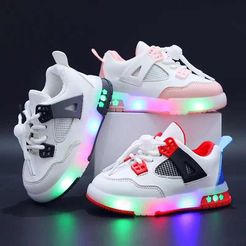 Modern sports shoes for children with LED lighting. Comfortable and non-slip.