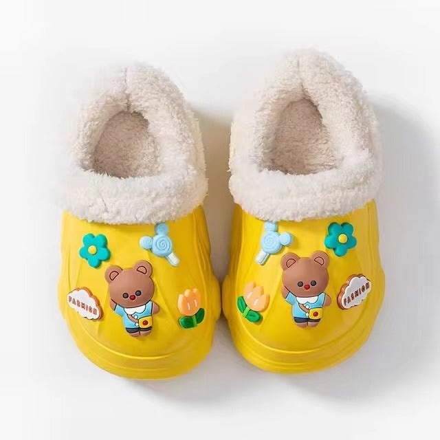 Kids Waterproof Indoor Slippers Winter Shoes On Sale Soft Cotton Cartoon Shoes For children