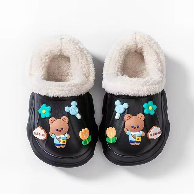 Kids Waterproof Indoor Slippers Winter Shoes On Sale Soft Cotton Cartoon Shoes For children