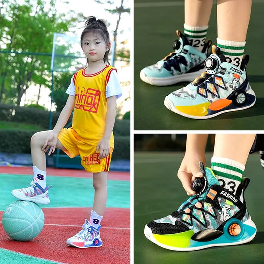 Kids Sneakers, Casual Shoes with Rotary Button