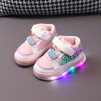 "Kids Breathable Cartoon Light-Up Walking Shoes – Soft Sole, Stylish, and Fun for Boys & Girls!" (Copy)