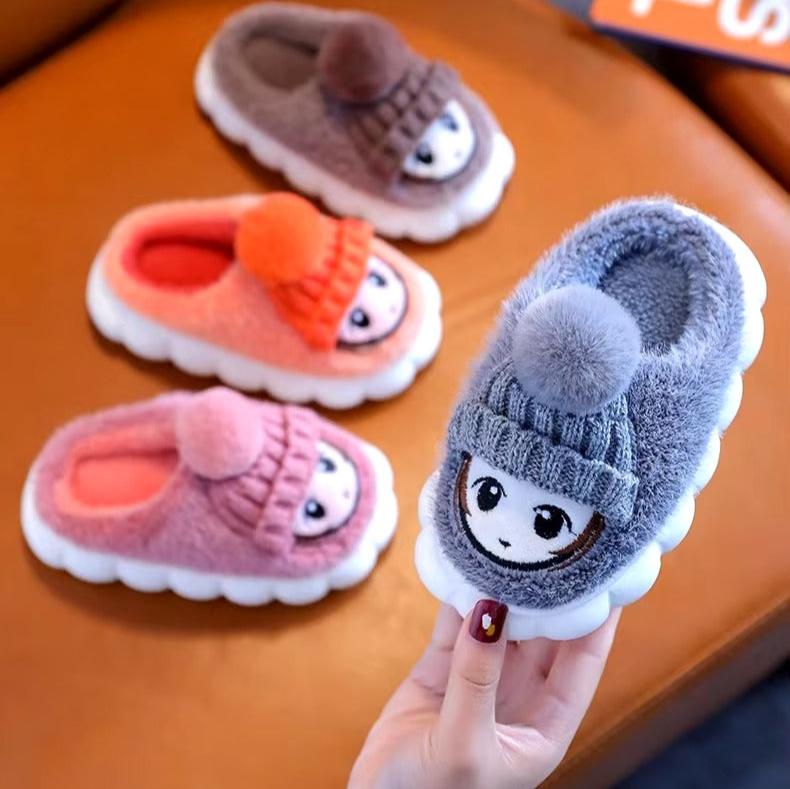 "Warm Cartoon Winter Slippers for Kids - Comfort and Fun in Every Step!"