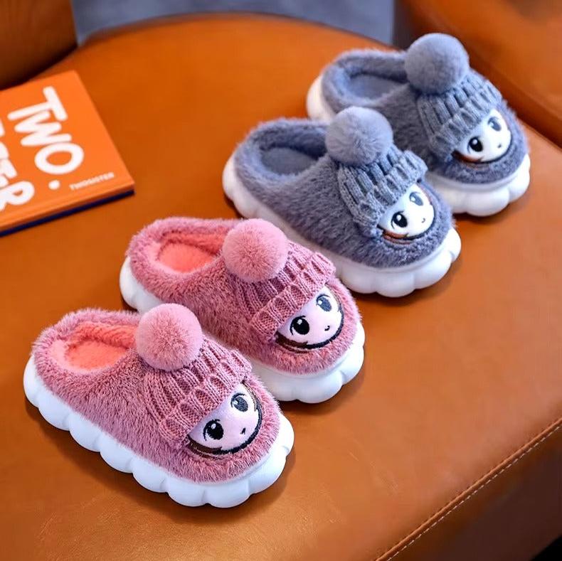 "Warm Cartoon Winter Slippers for Kids - Comfort and Fun in Every Step!"