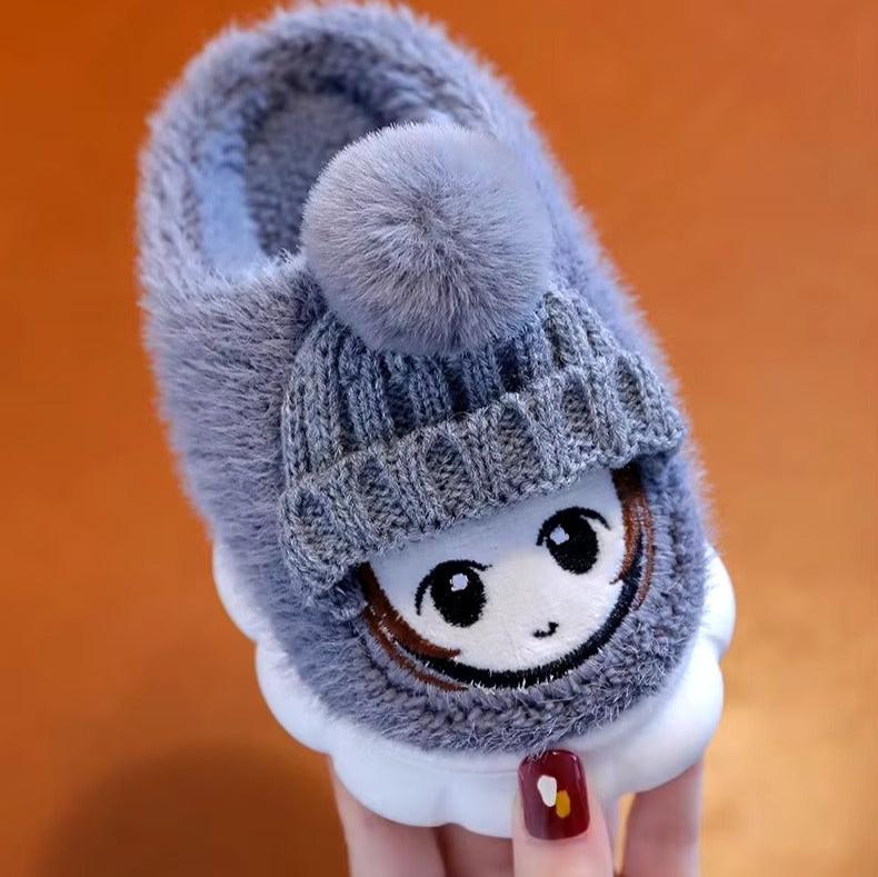 "Warm Cartoon Winter Slippers for Kids - Comfort and Fun in Every Step!"