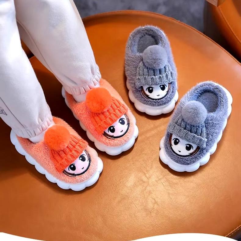 "Warm Cartoon Winter Slippers for Kids - Comfort and Fun in Every Step!"