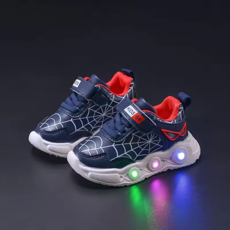 SpidSuffolk Kids' Shoes - LED Light and Superhero Inspired Fashion Mesh Design