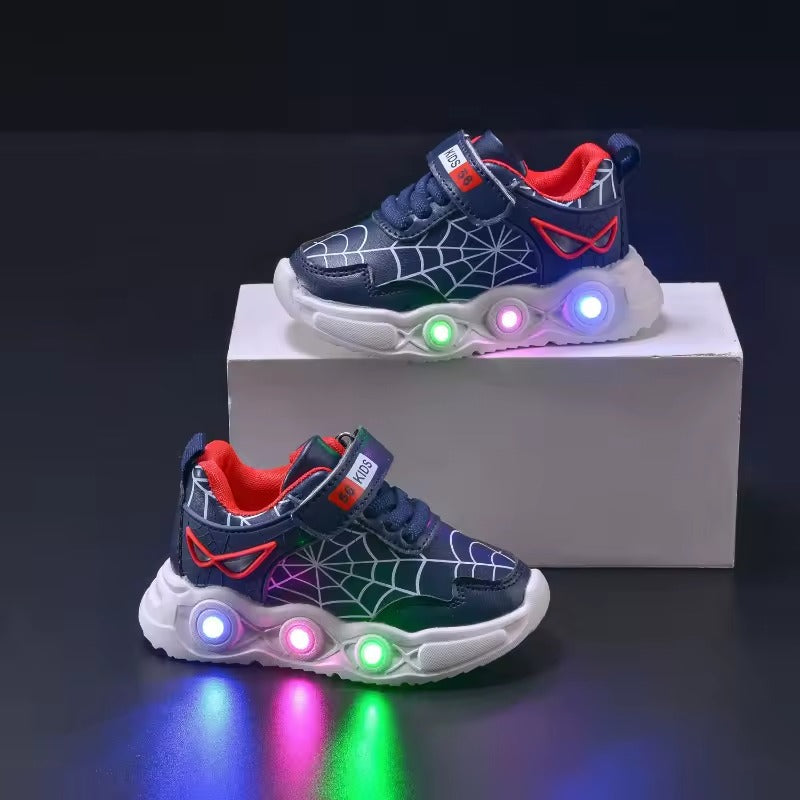 SpidSuffolk Kids' Shoes - LED Light and Superhero Inspired Fashion Mesh Design