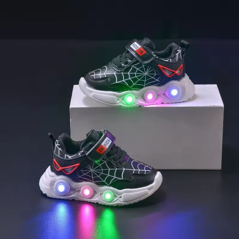 SpidSuffolk Kids' Shoes - LED Light and Superhero Inspired Fashion Mesh Design