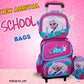 Ensemble de 3 sacs d'école à roulettes élégants au design de dessin animé pour enfants