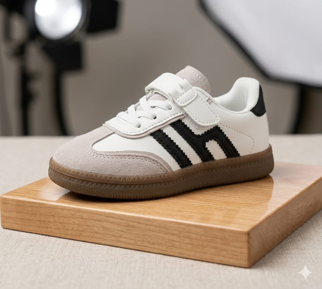 Baskets décontractées pour enfants avec fermeture à scratch, semelle en caoutchouc antidérapante, chaussures confortables et légères pour garçons et filles