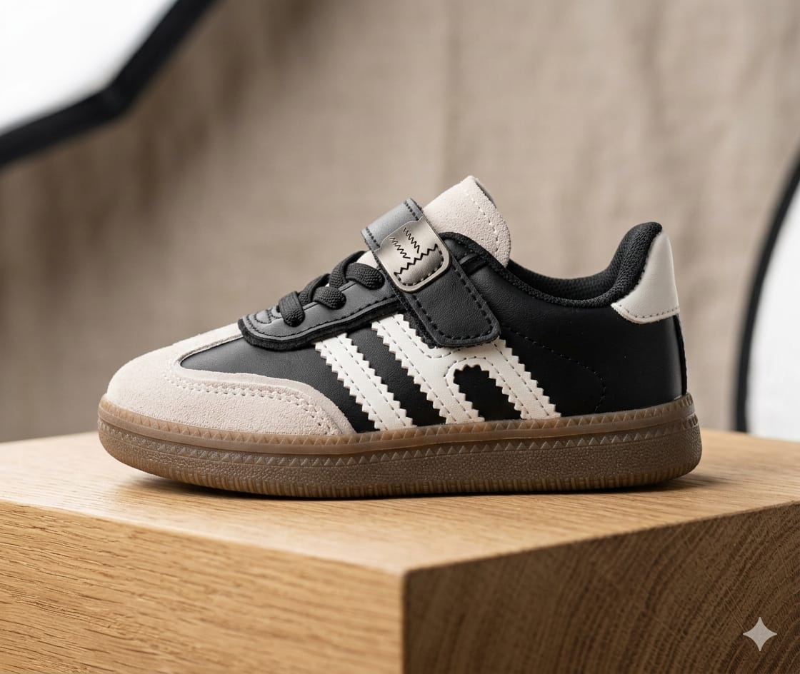 Baskets décontractées pour enfants avec fermeture à scratch, semelle en caoutchouc antidérapante, chaussures confortables et légères pour garçons et filles