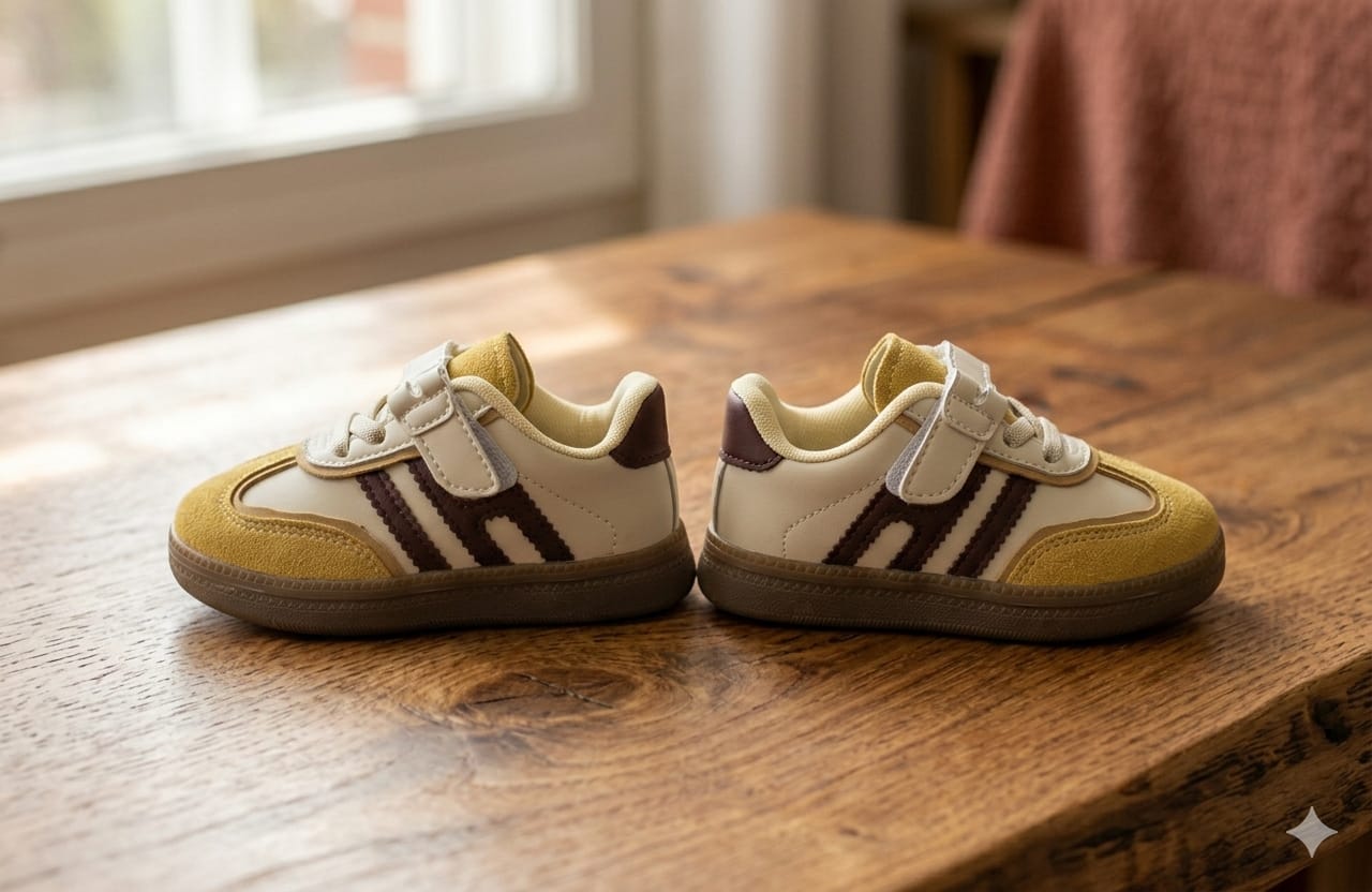 Baskets décontractées pour enfants avec fermeture à scratch, semelle en caoutchouc antidérapante, chaussures confortables et légères pour garçons et filles