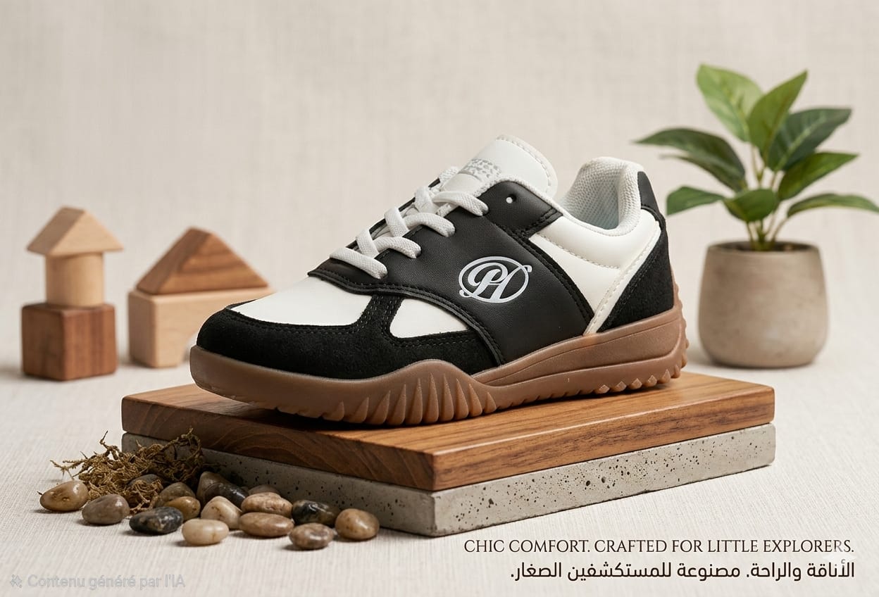 Chaussures de sport pour enfants avec bride Velcro – Baskets décontractées confortables et antidérapantes pour garçons et filles