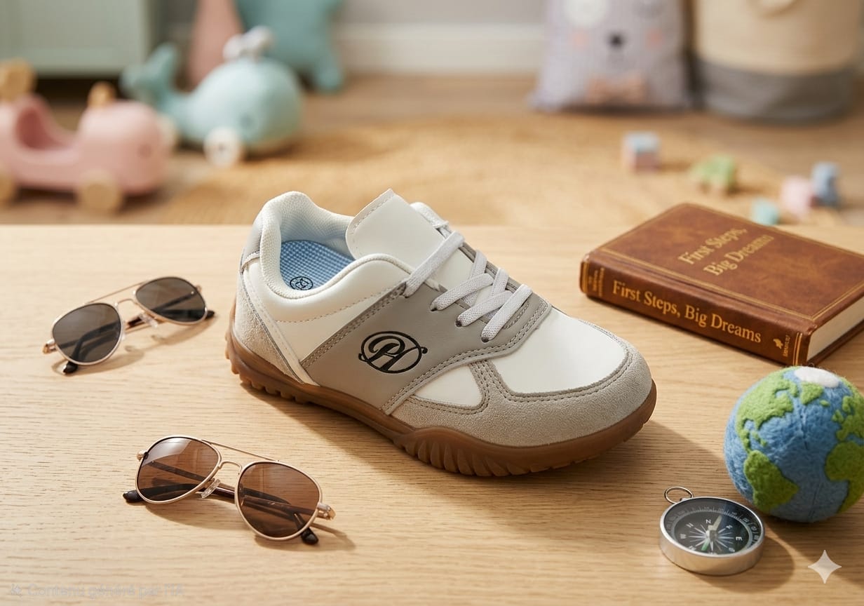 Chaussures de sport pour enfants avec bride Velcro – Baskets décontractées confortables et antidérapantes pour garçons et filles