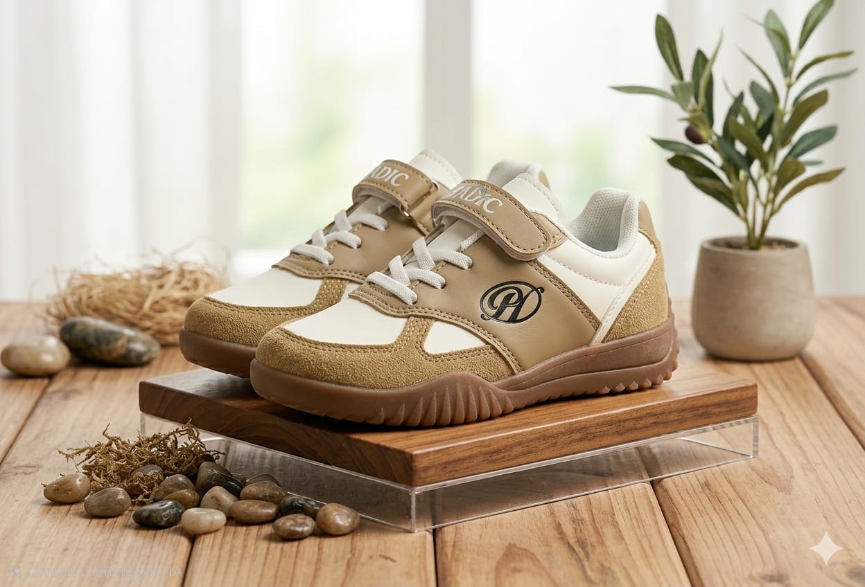 Chaussures de sport pour enfants avec bride Velcro – Baskets décontractées confortables et antidérapantes pour garçons et filles