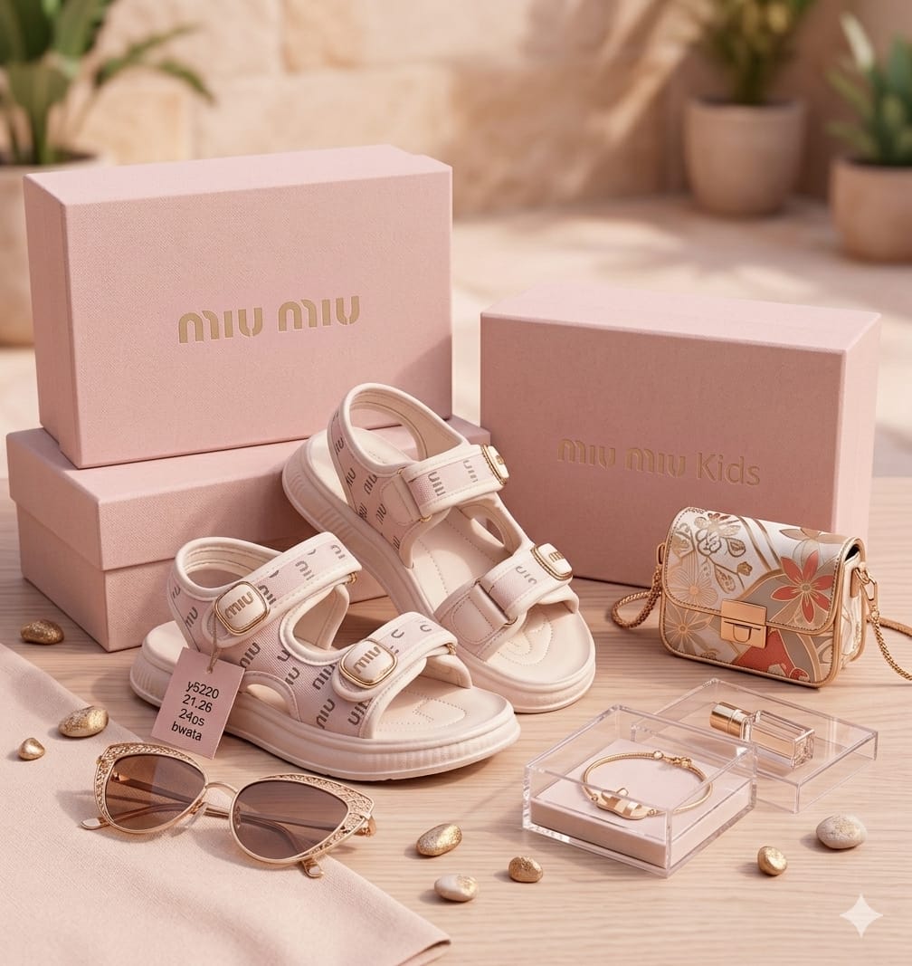 Girls Summer Sandals Cute Double Strap Hook Loop Soft Sole Comfortable Kids Shoes