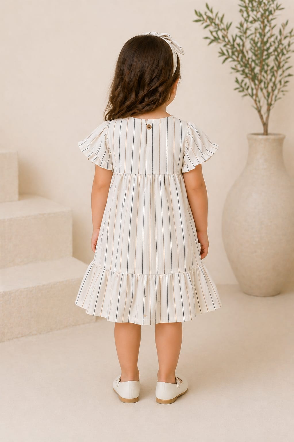 Ensemble de tenue d'été 2026 pour enfants, chemise rayée en coton, short et robe, vêtements doux et respirants pour garçons et filles