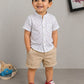 Boy Summer Clothes Set Toddler Floral Short Sleeve Button Down Shirt + Shorts 2Pcs Outfits Kids Casual Cotton Tracksuit